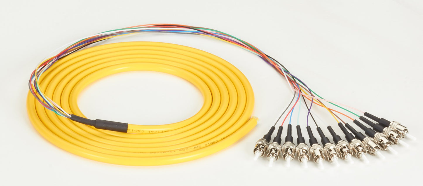 Black Box FOPT50S1-ST-12YL-3 fiber optic cable 118.1" (3 m) 12x ST OFNR OS2 Yellow