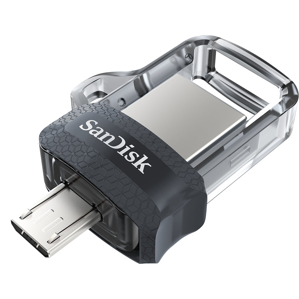 SanDisk 64GB Ultra Dual m3.0 USB flash drive USB Type-A / Micro-USB 3.2 Gen 1 (3.1 Gen 1) Gray, Stainless steel