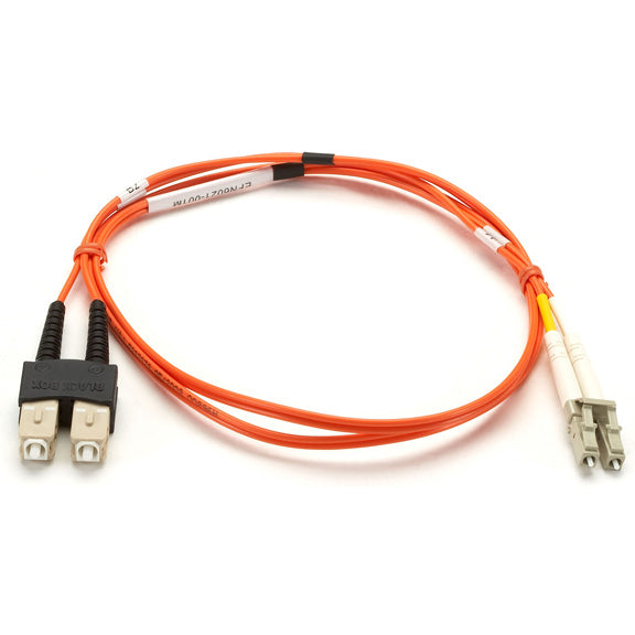 OM2 50/125 MULTIMODE FIBER OPTIC PATCH CABLE - OFNR PVC, SC TO LC, ORANGE, 1-M (