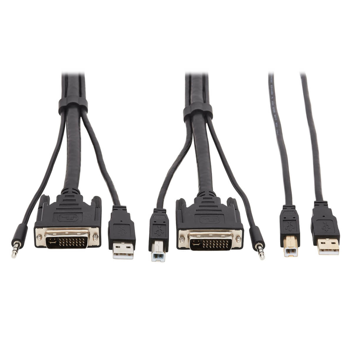 DVI KVM CABLE KIT - DVI, USB, 3.5 MM AUDIO (3XM/3XM) + USB (M/M), 1080P, 10 FT.,