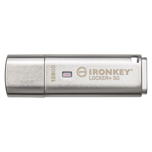 Kingston Technology IronKey Locker+ 50 USB flash drive 128 GB USB Type-A 3.2 Gen 1 (3.1 Gen 1) Silver