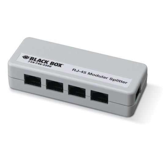 FM800-R2 - Black Box RJ45 UNSHIELDED MOD SPLITTER - (1) RJ45 (4) RJ45 A PIN GSA TAA