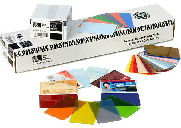 ZEBRA BLANK PVC CARDS W/ SIGNATURE PANEL, 30 MIL (500 CARDS)