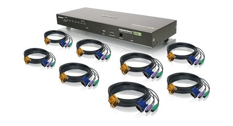 GCS1808KITPTAA - iogear 8 PORT VGA KVM SWITCH WITH PS/2 CABLES (TAA) INCLUDES 8 PS/2 CABLES