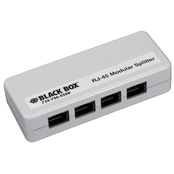 FM810-R2 - Black Box RJ45 SHIELDED MOD SPLITTER 1RJ45/4RJ45 A PIN GSA TAA