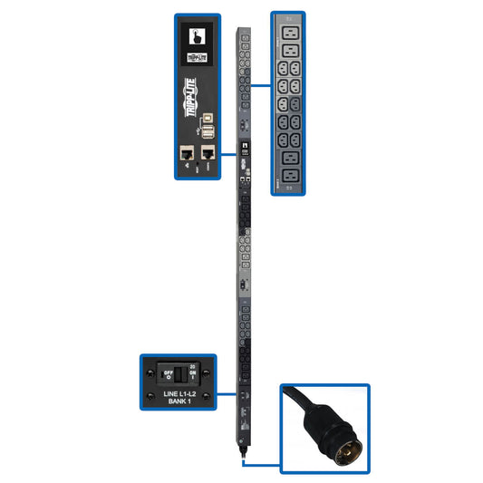 Tripp Lite PDU3EVN6H50BA power distribution unit (PDU) 42 AC outlet(s) 0U Black, Gray