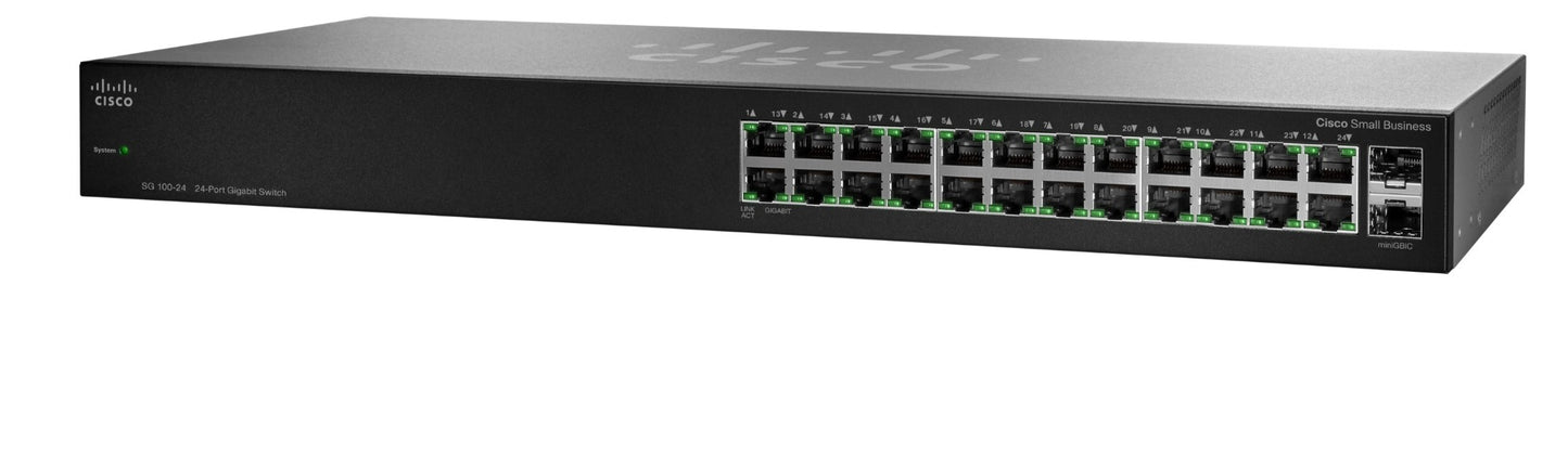 Cisco SG100-24-EU, Refurbished Unmanaged L2 Black