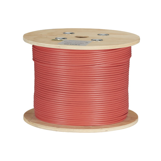 CAT6A 650-MHZ SOLID ETHERNET BULK CABLE - SHIELDED (F/UTP), CMP PLENUM, RED, 100