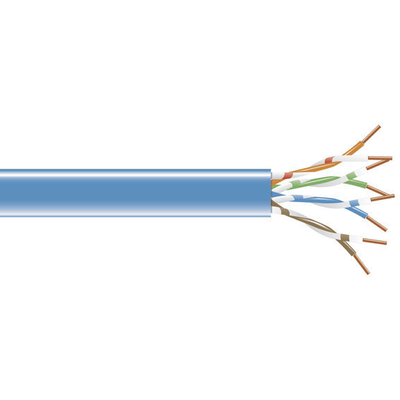 CAT5E 200-MHZ SOLID ETHERNET BULK CABLE - UNSHIELDED (UTP), CMR PVC, BLUE, 1000-