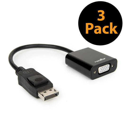 Y10A102-B1-3PK - Rocstor DISPLAYPORT TO VGA ADAPTER