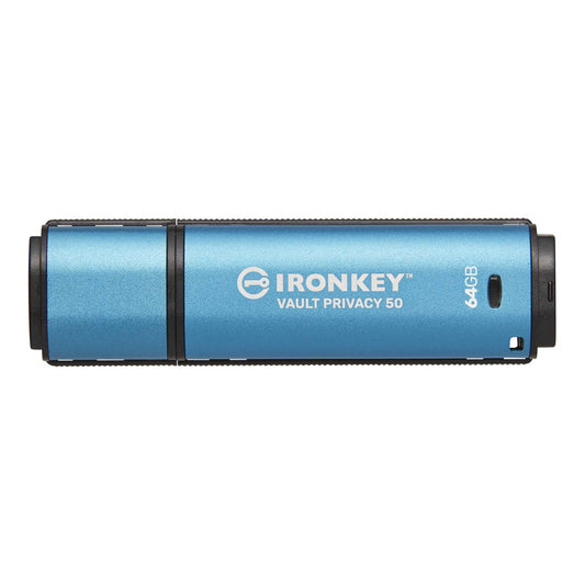 Kingston Technology IronKey Vault Privacy 50 USB flash drive 64 GB USB Type-A 3.2 Gen 1 (3.1 Gen 1) Blue