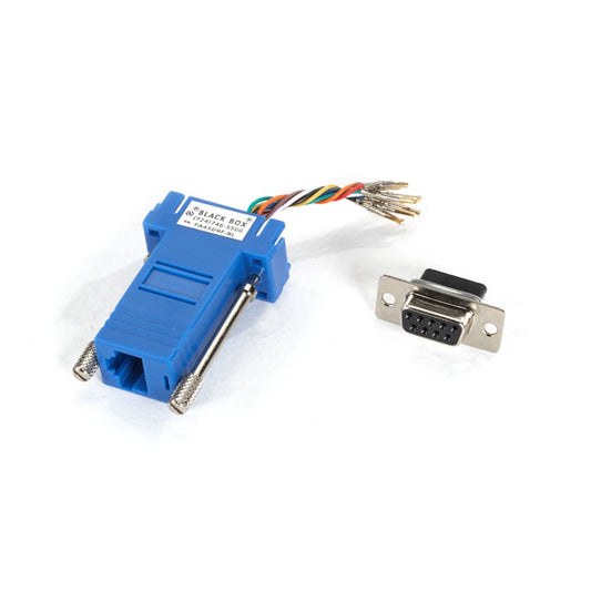 FA4509F-BL - Black Box MODULAR ADAPTER KIT - DB9 FEMALE TO RJ45 FEMALE BLUE