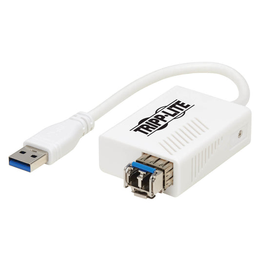 USB 3.0 SINGLEMODE FIBER OPTIC TRANSCEIVER ETHERNET ADAPTER, 10/100/1000 MBPS, 1