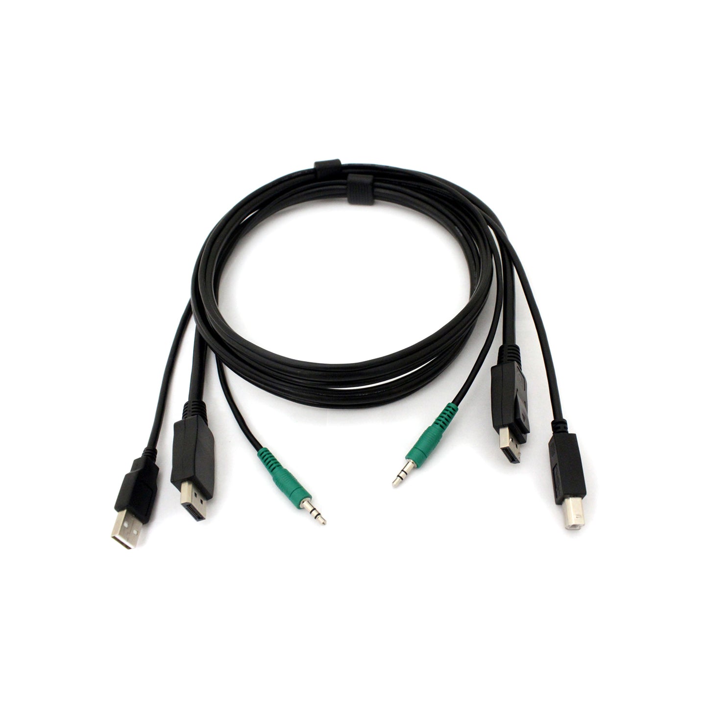 DISPLAYPORT KVM CABLE - USB A-B, 3.5MM AUDIO, 6-FT. (1.8-M)