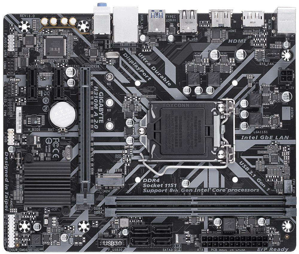 Gigabyte H310M A 2.0 motherboard Intel H310 Express LGA 1151 (Socket H4) micro ATX