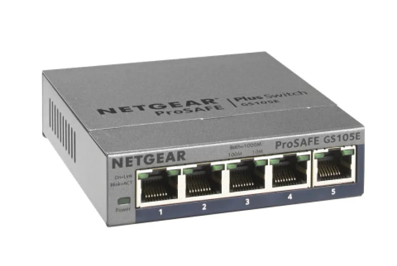 GS105E-200NAS - Netgear PROSAFE PLUS 5 PORT GIGABIT SWITCH