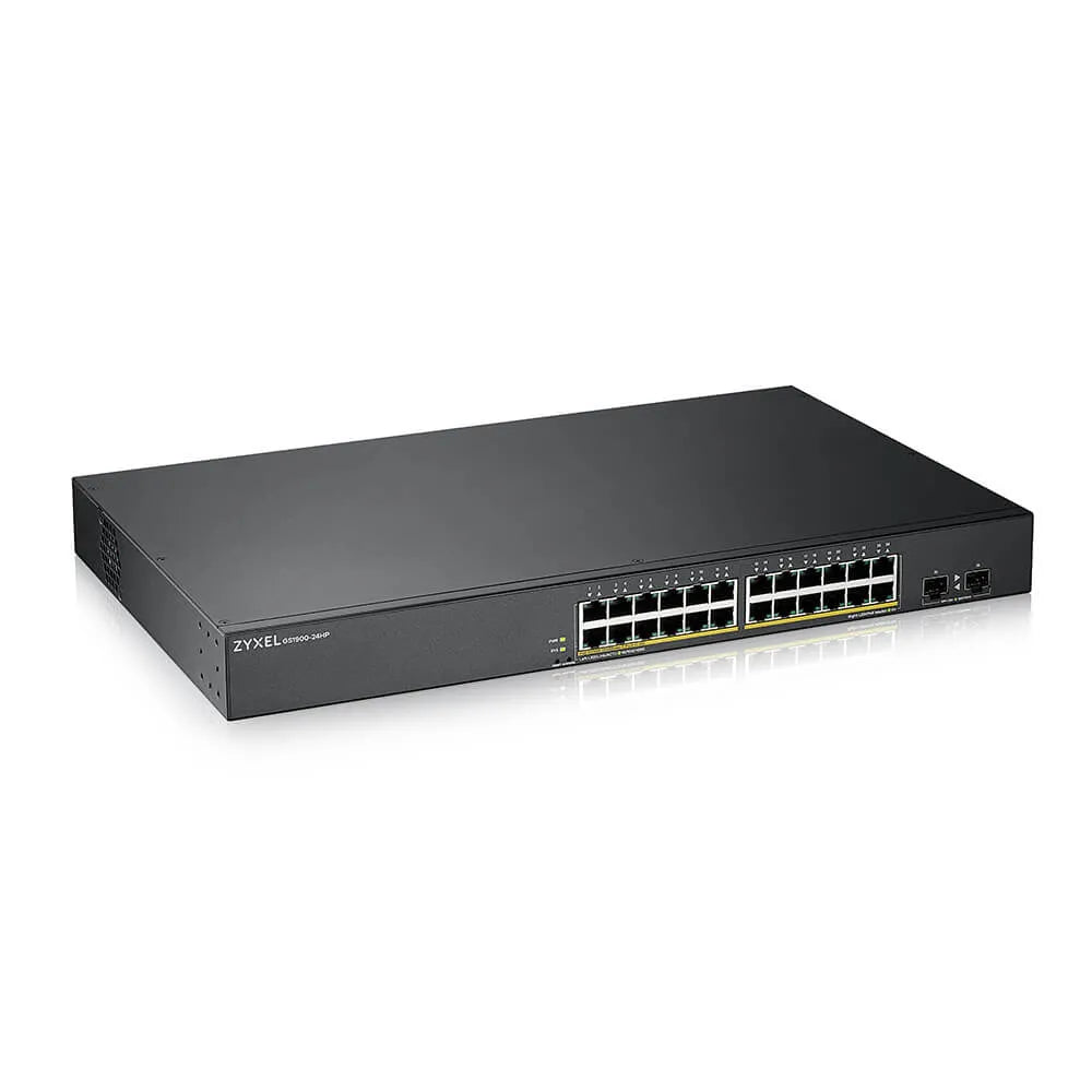 Zyxel GS1900-24HP 24PORT GBE POE+L2 WEB MANAGED SWITCH W/2 SFP (170W)