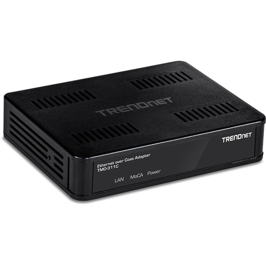 TRENDNETS MOCA 2.0 ETHERNET OVER COAX ADAPTER, MODEL TMO-311C, USES YOUR EXISTIN