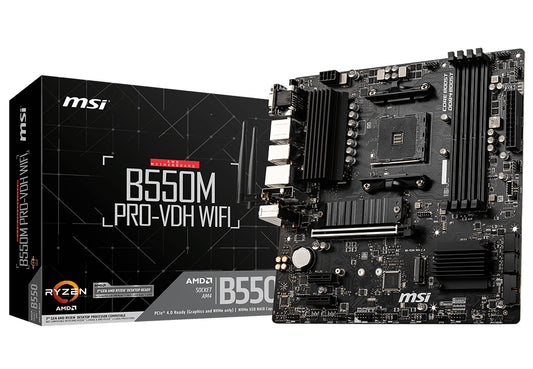 B550M PRO-VDH WIFI,AMD B550,BLACK/MATT,MATX,AM4,SUPPORTS 3RD GEN AMD RYZEN/ 3ND