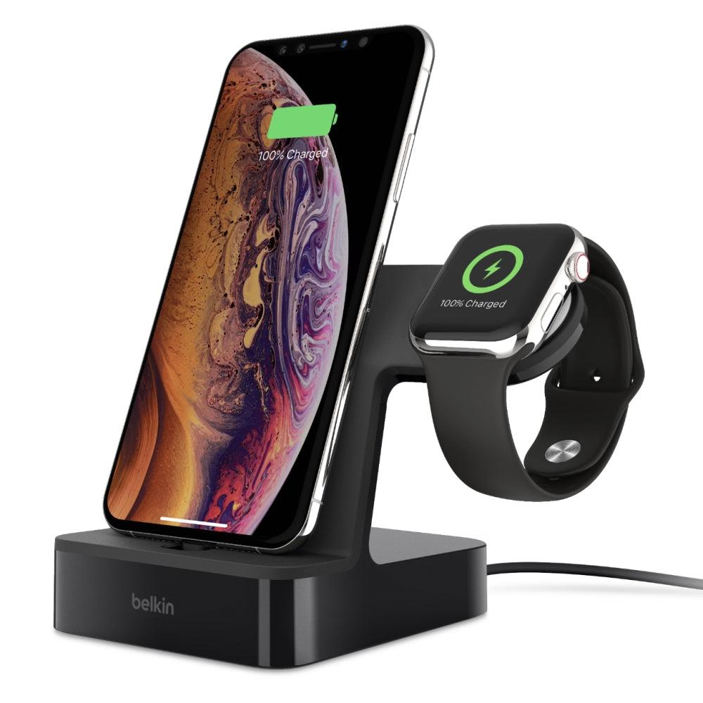 POWERHOUSE CHARGE DOCK FOR APPLE WATCH & IPHONE XS, IPHONE XS MAX, IPHONE XR, BL