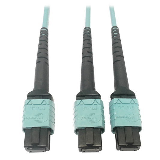 Tripp Lite N846D-01M-24BAQ fiber optic cable 39.4" (1 m) MTP OFNP OM4 Aqua color