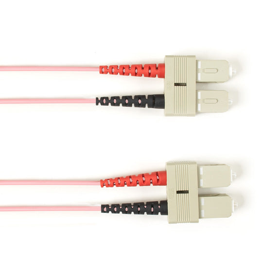 OM2 50/125 MULTIMODE FIBER OPTIC PATCH CABLE - OFNR PVC, SC TO SC, PINK, 2-M (6.