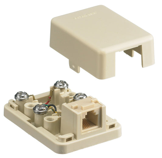 NS760I - Hubbell Netselect Telephone Surface Mount Jack 6 Position 4 Conductor