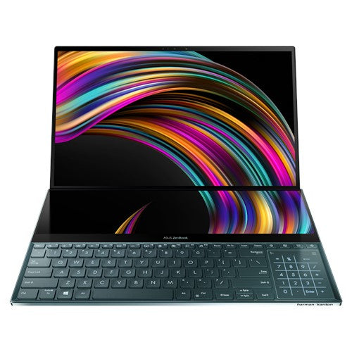 ASUS ZenBook Pro Duo UX581LV-XS74T notebook i7-10750H 15.6" Touchscreen 4K Ultra HD IntelÂ® Coreâ„¢ i7 16 GB DDR4-SDRAM 1000 GB SSD NVIDIAÂ® GeForce RTXâ„¢ 2060 Wi-Fi 6 (802.11ax) Windows 10 Pro Blue