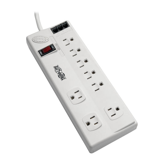 Tripp Lite TLP808TELTAA surge protector White 8 AC outlet(s) 120 V 94.5" (2.4 m)