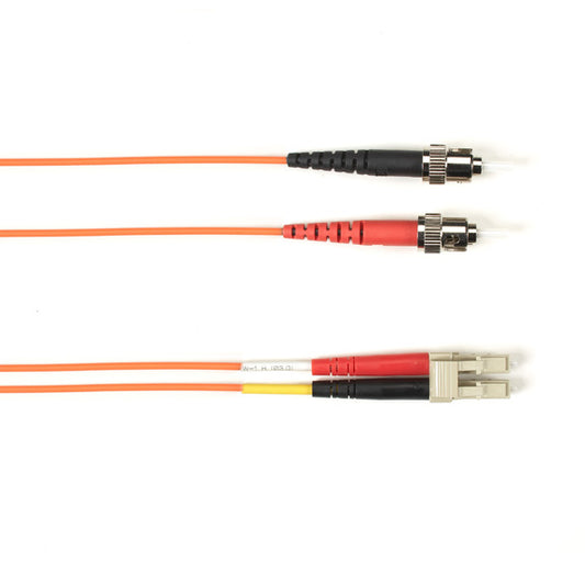 OM2 50/125 MULTIMODE FIBER OPTIC PATCH CABLE - OFNR PVC, ST TO LC, ORANGE, 2-M (