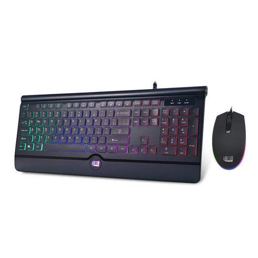 AKB-137CB - Adesso USB MULTI-COLORED ILLUMINATED KEYBOARD SLIM LOW PROFILE FULL SIZE DESIGN