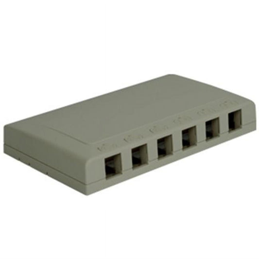 IC108SB6GY - ICC 6-port CAT 6 Keystone Wall Plate