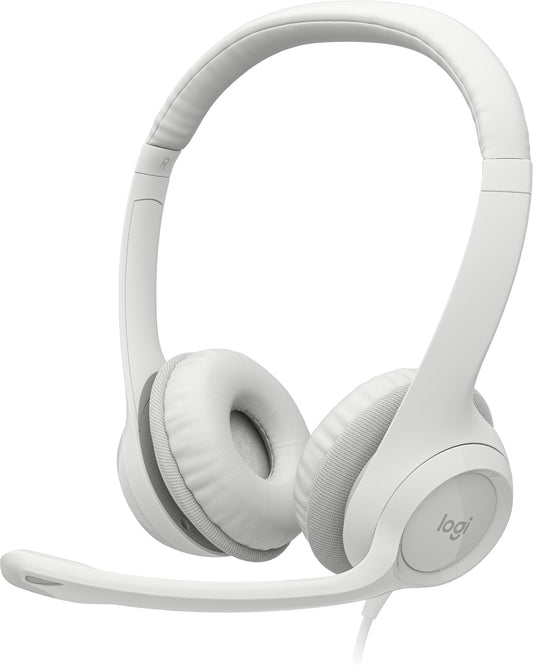 Logitech H390 Headset Wired Head-band Office/Call center USB Type-A White