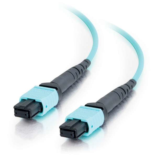 C2G 10M MPO FIBER ARRAY CABLE METHOD B OM4 RISER RATED (OFNR) - AQUA - 33FT MPO