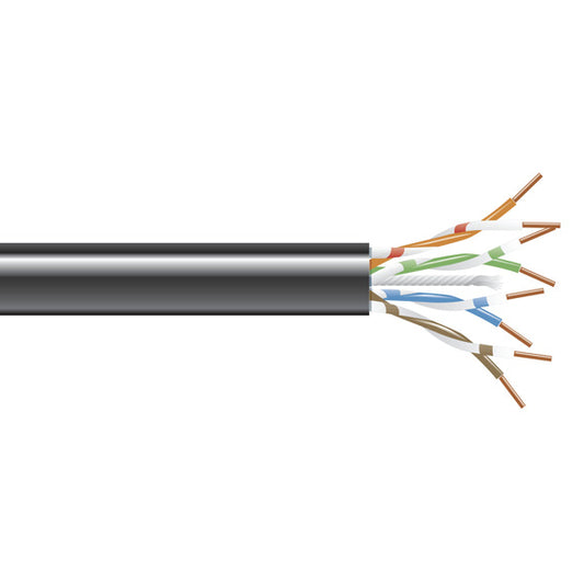 CAT6 250-MHZ SOLID ETHERNET BULK CABLE - UNSHIELDED (UTP), CMR PVC, BLACK, 1000-