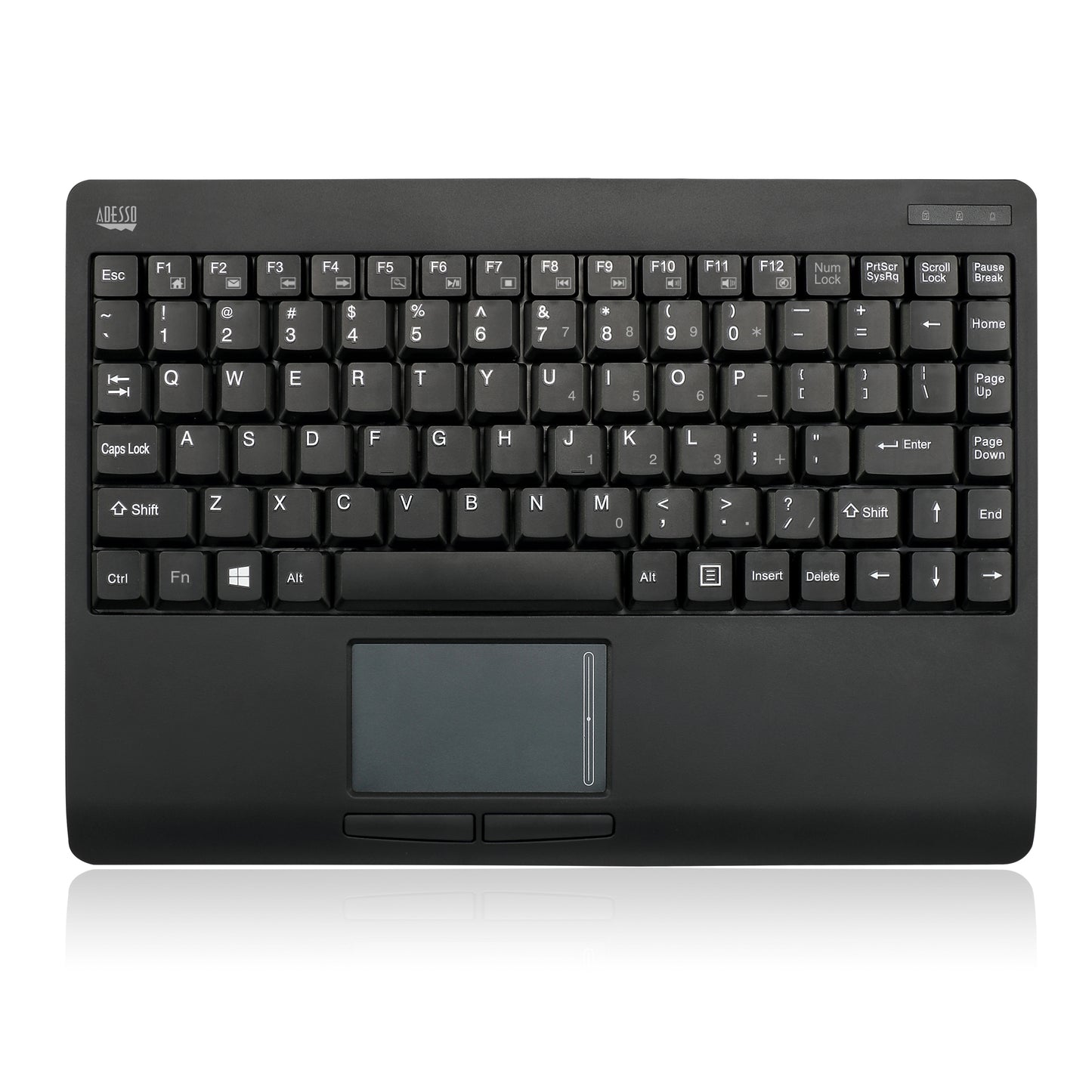 WKB-4110UB - Adesso 2.4GHZ RF MINI WIRELESS KEYBOARD WITH GLIDEPOINT TOUCHPAD, POWER SAVING S