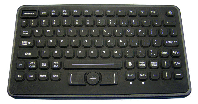 KBA-BLH-5RU - TG3 Electronics KEYBOARD RUGGED 86 KEY KEYBOARD W/ NEMA 4 POINTING DEVICE AND RED BACKLIGHTING