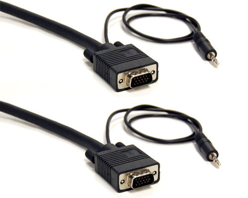 SVST-50 - Bytecc AV CABLE - 3.5MM STEREO - MALE - 15 PIN HD D-SUB (HD-15) - MALE - 50 FEET - BLAC