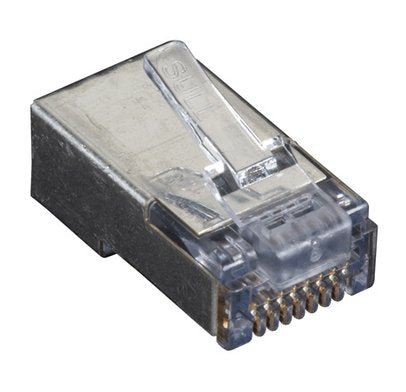 CAT5E EZ RJ45 MODULAR PLUG CONNECTOR FOR ROUND SOLID/STRANDED WIRE - SHIELDED, T