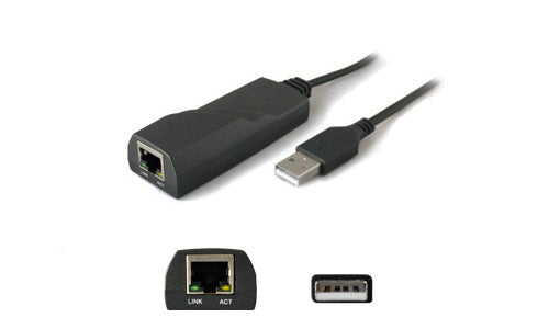 USB2NIC - AddOn Networks ADDON 20.00CM (8.00IN) USB 2.0 (A) MALE TO RJ-45 FEMALE BLACK ADAPTER CABLE