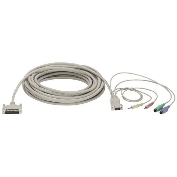 KVM CPU/SERVER CABLE WITH AUDIO - PC, PS/2 STANDARD, 10-FT. (3.0-M)