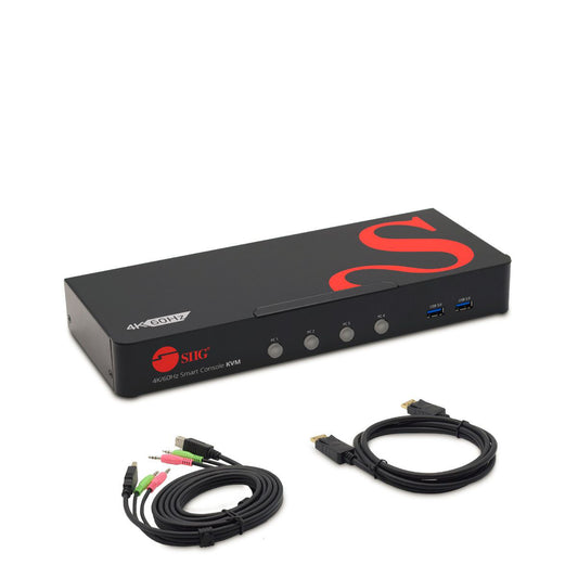 CE-DP0G11-S1 - Siig 4X1 KVM SWITCHER 21.6GBPS 4K 60HZ DISPLAYPORT VIDEO CONSOLE SWITCH 4X USB 3.0 PO