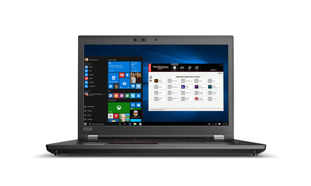 Lenovo ThinkPad P72 i7-8850H Mobile workstation 17.3" 4K Ultra HD IntelÂ® Coreâ„¢ i7 16 GB DDR4-SDRAM 512 GB SSD NVIDIAÂ® QuadroÂ® P3200 Wi-Fi 5 (802.11ac) Windows 10 Pro Black