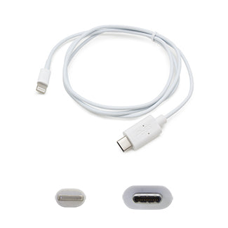 USBC2LGT1MW-5PK - AddOn Networks ADDON 5 PACK OF 1.0M (3.3FT) USB 3.1 TYPE (C) MALE TO APPLE 8-PIN MALE WHITE