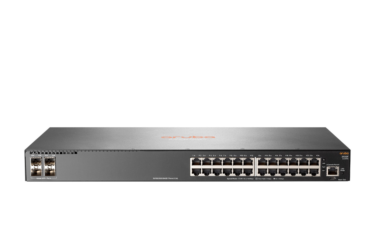 Hewlett Packard Enterprise Aruba 2930F 24G 4SFP Managed L3 Gigabit Ethernet (10/100/1000) 1U Gray
