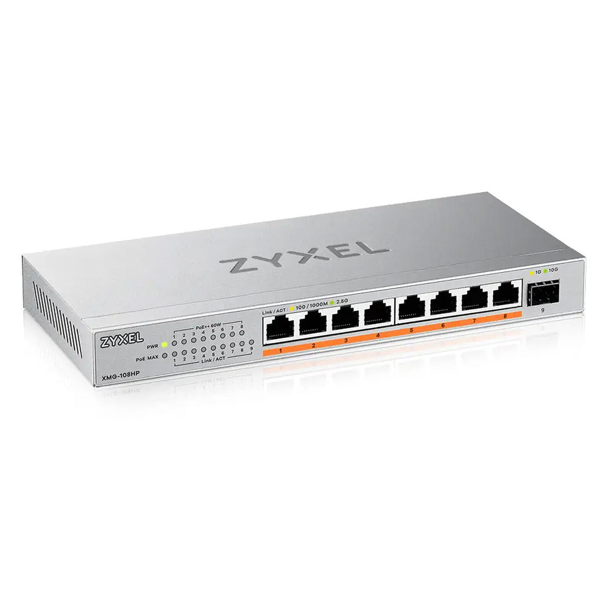 XMG-108HP-EU0101F - Zyxel XMG-108 8 Port 10/2.5G MultiGig PoE++ unmanaged Switch