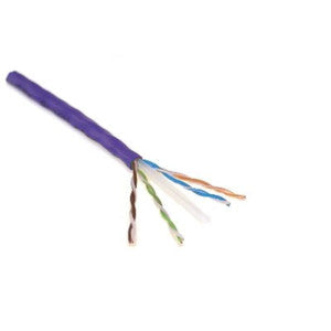 T2404L6-PL - Weltron 1000FT PURPLE CAT6 SOLID CABLE UTP CMR