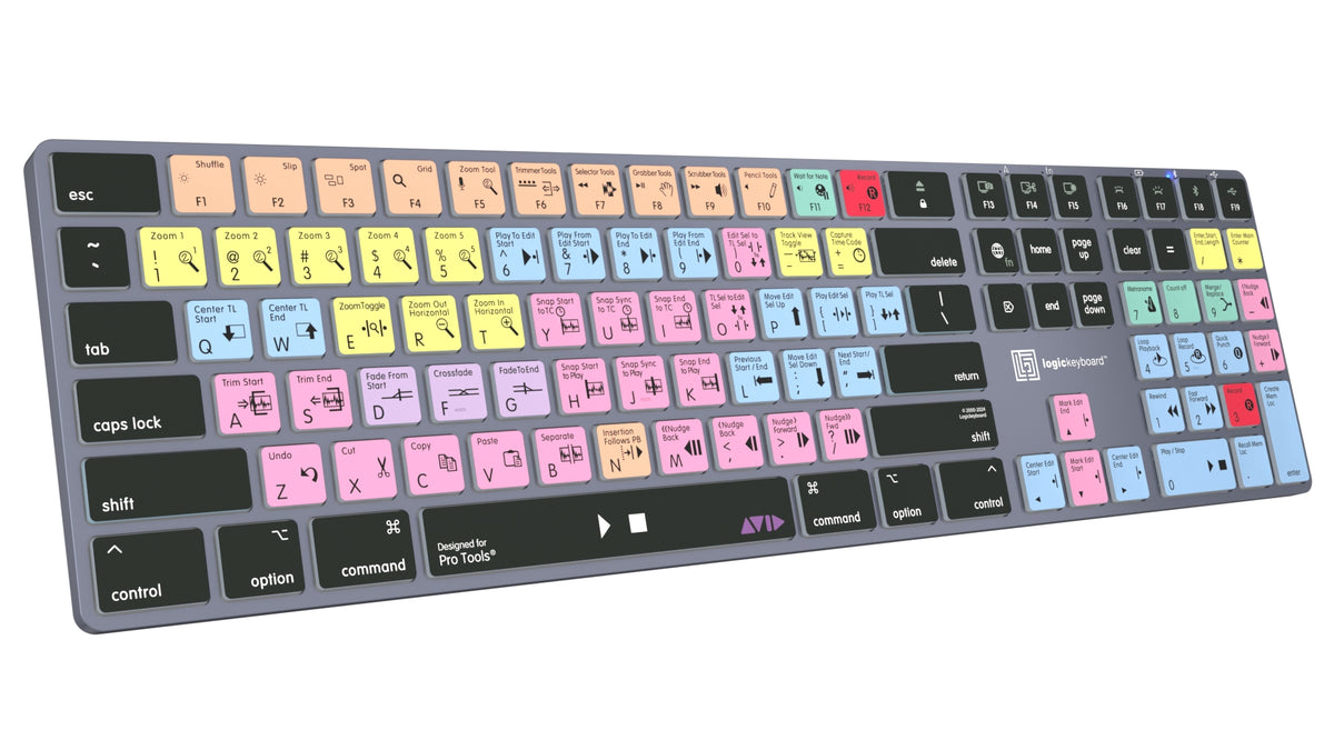 LKB-PT-TM-DE - LogicKeyboard Pro Tools Wireless Backlit TITAN Keyboard