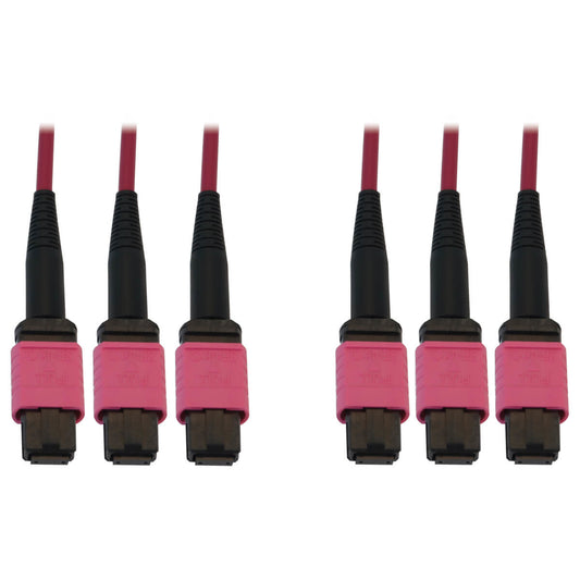 Tripp Lite N858B-38M-3X8MG fiber optic cable 1496.1" (38 m) 3x MTP/MPO OFNR OM4 Black, Magenta