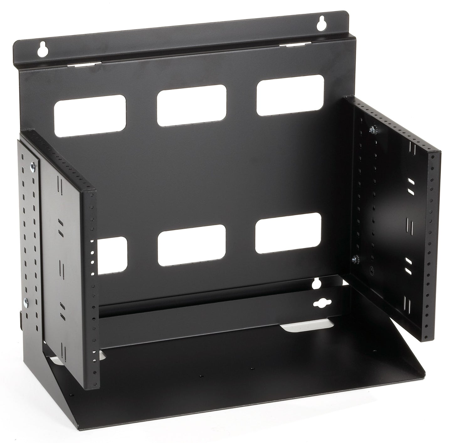 WALLMOUNT RACK - 6U, 12-24 , TAPPED RAILS HOLES, 75LB. CAPACITY, GSA, TAA